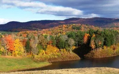 Fall foliage at the North Springfield Dam